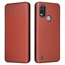 Nokia C21 Plus Flip-deksel Karbonfiber Brun