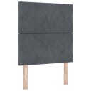  Box Spring Seng med Madrass & LED Mørk Grå 80x200 cm Fløyel
