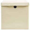 vidaXL Oppbevaringsbokser med deksler 4 stk 28x28x28 cm kremhvit