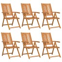 Tilbakelente Hagemøbler 6 stk Solid Tre Acacia