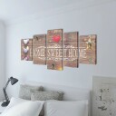  Kanvas Flerdelt Veggdekorasjon Home Sweet Home Design 100 x 50 cm