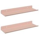 vidaXL Flytende hylle Veggmontert 2 pcs Rosa 30 x 9 x 2,5 cm Stål