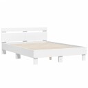 vidaXL Sengeramme med hodegavl hvit 135x190 cm konstruert tre 8721012246584