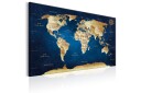 Tavle World Map: The Dark Blue Depths 120X80 Artgeist sp. z o. o.
