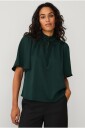 Ellos Collection   Bluse med draperte volangermer   Grønn
