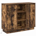  Sideboard med LED Røkt Eik 90x32x75 cm Konstruert Tre