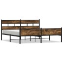  Sengeramme i metall uten madrass røkt eik 193x203 cm 8721158367761
