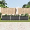 vidaXL Høybed galvanisert stål 480x80x77 cm antrasitt
