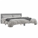  Sengeramme grå sonoma 200x200 cm konstruert tre og metall 8721102614262