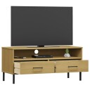 vidaXL TV-benk med metallben brun heltre furu OSLO 8720845578329