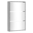 vidaXL Skoskap med speil 3 lag gr? sonoma 63x17x102,5 cm