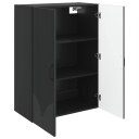 vidaXL Vegghengt skap Svart 66 x 34,5 x 90 cm Konstruert tre