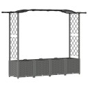 vidaXL Hevet Bed med Trellis og Tak Lysegrå 204 x 40 x 138 cm PP
