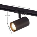 Lindby Linaro skinnespotlight, GU10, 5 W, svart, 1-faset