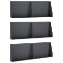 vidaXL Støttemur 6 stk. 60 x 12 x 30 cm Stål Antrasitt