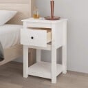vidaXL Nattbord 2 stk hvit 40x35x61,5 cm heltre furu