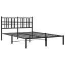  Sengeramme i metall med hodegavl svart 135x190 cm 8721012372870