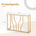 Konsollbord med geometrisk metallramme inngangsbord 110 x 30 x 80 cm Gull + Hvit