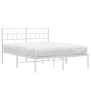 vidaXL Sengeramme i metall med hodegavl hvit 140x190 cm 8721012189096