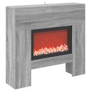 vidaXL Elektrisk peis Grå Sonoma 100 x 24,5 x 90 cm Konstruert tre