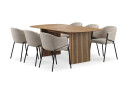 Bark Richeto Spisebord 180 cm med 6 Filip Spisestoler   Naturlig finish / Taupe Bouclé