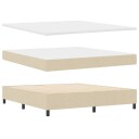  Box Spring Seng med Madrass & Benk Krem 180x200 cm Stoff