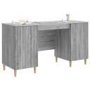 vidaXL Skrivebord med dør Grå sonoma 142,5 x 50 x 75 cm Konstruert tre
