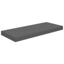 vidaXL Flytende vegghylle h?yglans gr? 60x23,5x3,8 cm MDF