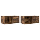 TV benker 2 stk røkt eik 60x31x25,5 cm konstruert tre