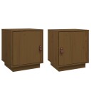 vidaXL Nattbord 2 stk honningbrun 40x34x45 cm heltre furu