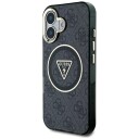 Guess IML Metal Glitter MagSafe Mobildeksel til iPhone 16 - Svart