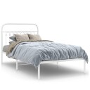  Sengeramme i metall med hodegavl hvit 100x200 cm 8721102645334
