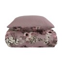Borg Living Sengesett 240x220 - Kingsize sengetøy - 100% Bomullssateng  - Flowers & Dots - Lavendel