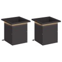 vidaXL Hageplantekasse med LED 2 stk. Svart 30 x 30 x 30 cm Stål