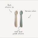 Mushie Silikon Skjeer 2-pakning Ivory