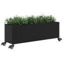  Plantekasser med hjul 2 stk svart 107x32x38 cm polyrotting