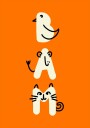 BAM kidult Illustration Orange red Plakat Plakat / 70x100cm