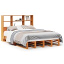  Seng med bokhylle uten madrass voksbrun 150x200 cm heltre 8721158627124