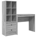  Skrivebord med lagring 2 pcs Grå sonoma 90 x 40 x 76 cm