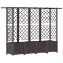 vidaXL Hevet Bed med Trellis og Tak Brun 202 x 40 x 136 cm PP