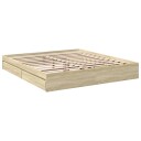  Sengeramme med skuffer sonoma eik 180x200 cm konstruert tre 8721102622915