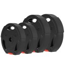Sett med 4 manualvekter, 2 x 5 kg/10kg vekter, vektplatesett, vektskiver for 2,5 cm hantelstang, Ø 30 mm boring, svart