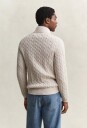 Gant Cotton Cable Half Zip Clay Beige