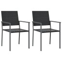 vidaXL Hagestoler 2 stk svart 54x62,5x89 cm polyrotting