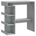 vidaXL Barbord oppbevaringsstativ grå eik 100x50x101,5 cm sponplate