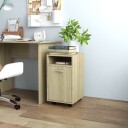 vidaXL Sideskap med hjul sonoma eik 33x38x60 cm sponplater