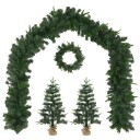 vidaXL Mini juletresett 45 cm PVC og PE Grønn