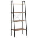 vidaXL Gulvhylle 4 etasjer m?rkebrun og svart 56x35x140 cm