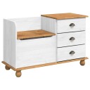 Oppbevaringsbenk til inngang Hvit 100 x 39 x 62 cm Heltre furu