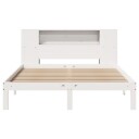  Seng med bokhylle uten madrass hvit 120x200 cm heltre furu 3322514